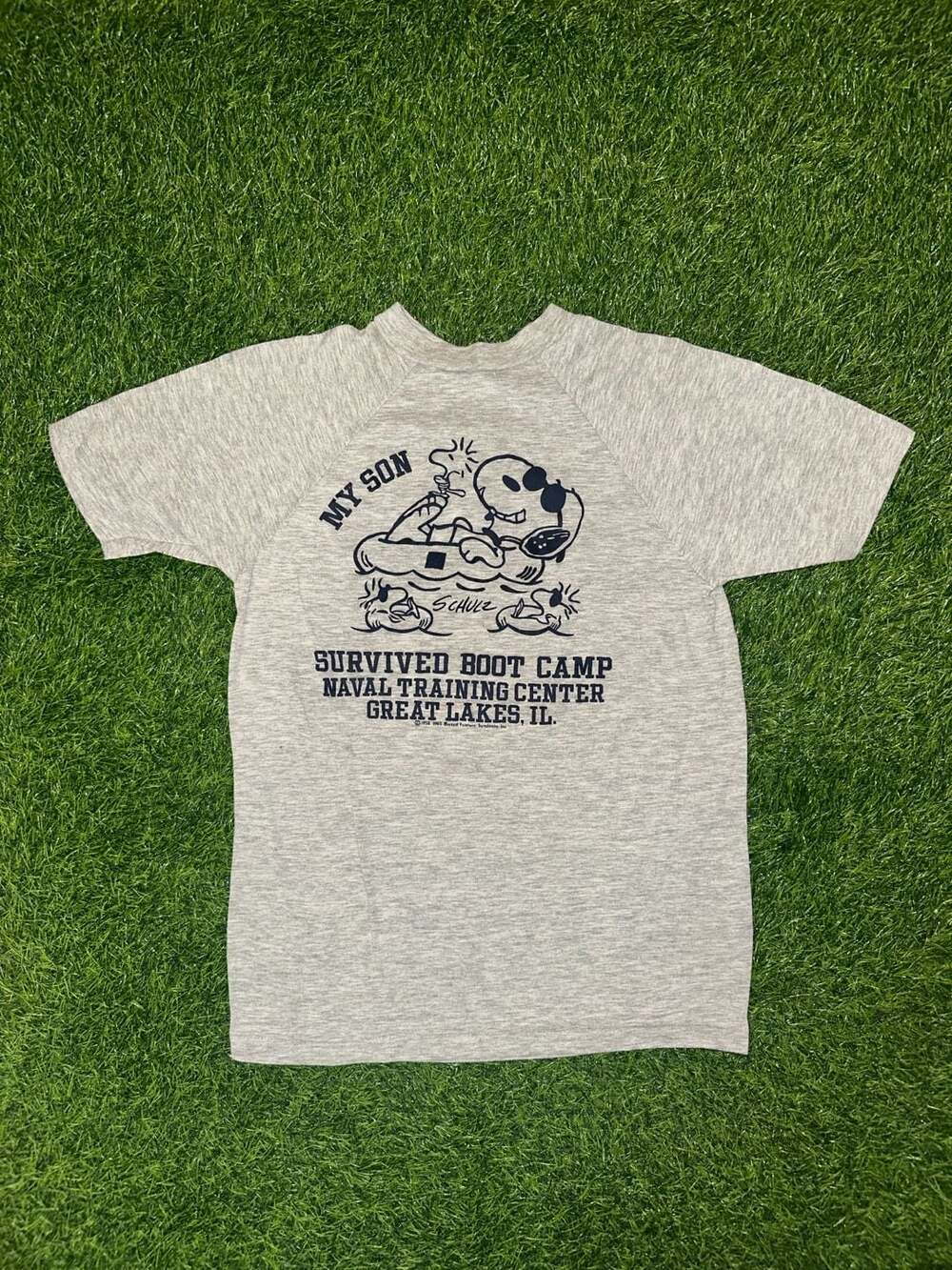 Shirtex Peanuts Snoopy Great Lakes T-Shirt Size M Gray Vintage